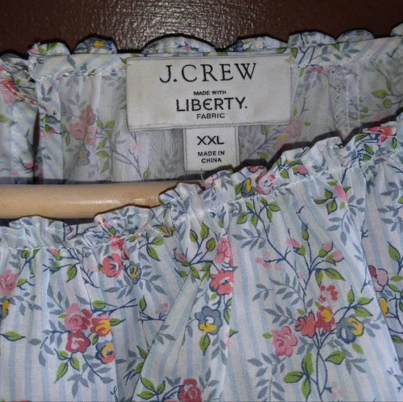 Liberty Floral Fabric Peasant Blouse by J. Crew XXL - Picture 3 of 8